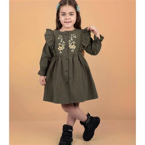 پیراهن جلو دکمه گلدوزی تمام دکمه کد 409