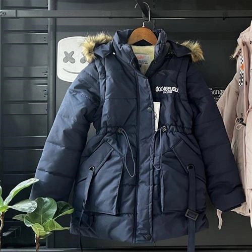 کاپشن دخترانه کلاه دار پافر شو کد 501