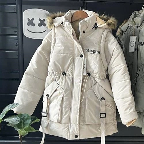 کاپشن دخترانه کلاه دار پافر شو کد 501